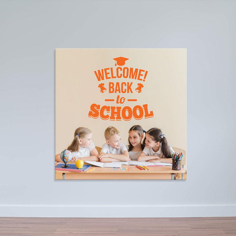 Tranh treo tường phòng học &quot;Welcome back to school&quot; W2185