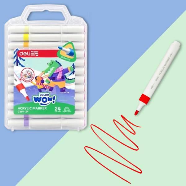 Hộp 24 Bút Màu Acrylic Marker - Deli C804-24