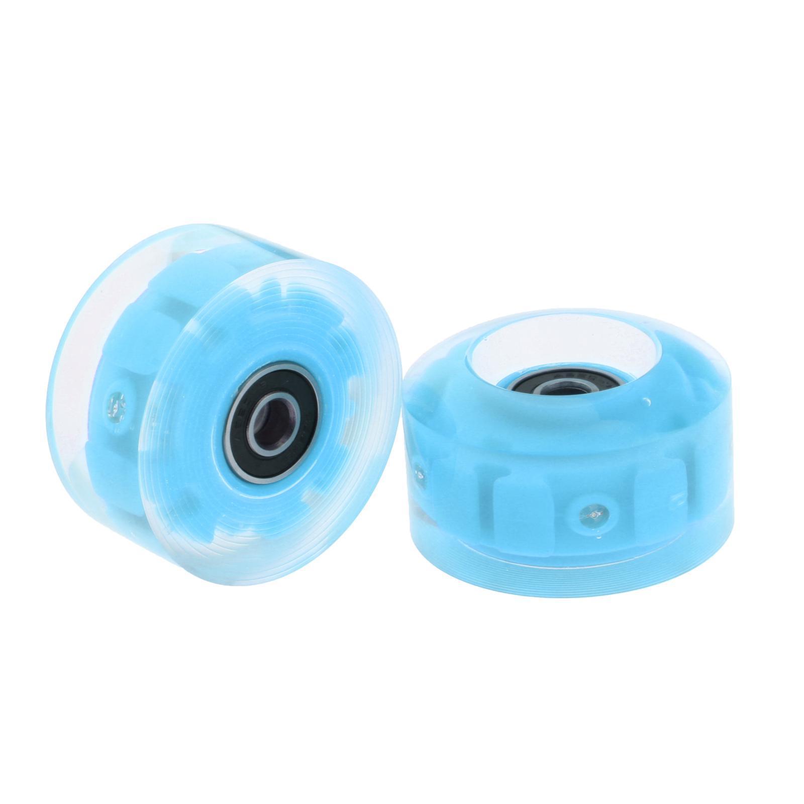 8x Luminous Roller Skate Wheels Light Up with Bearings Double Row Skateboard