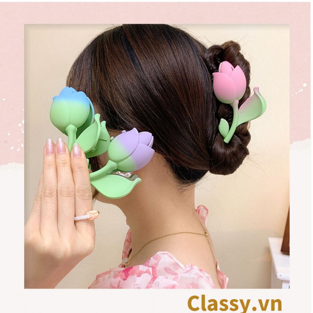 Kẹp càng cua, kẹp tóc Classy cỡ lớn, kiểu dáng hoa tulip PK1609