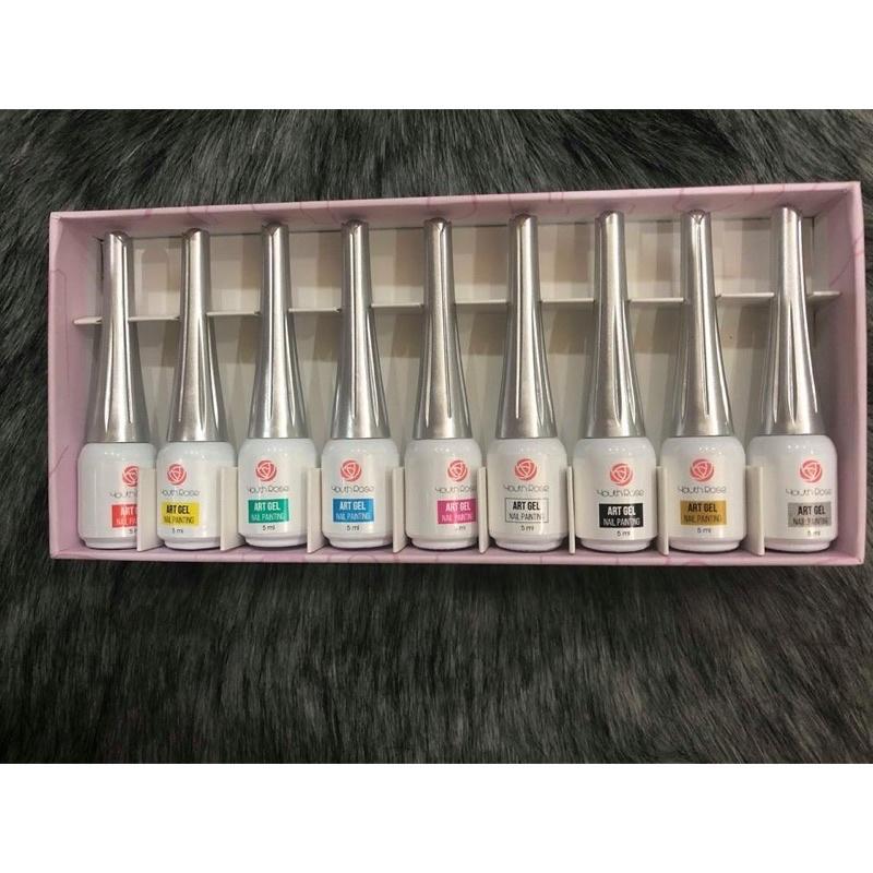 Gel vẽ cọ nét hoa hồng set 9 màu