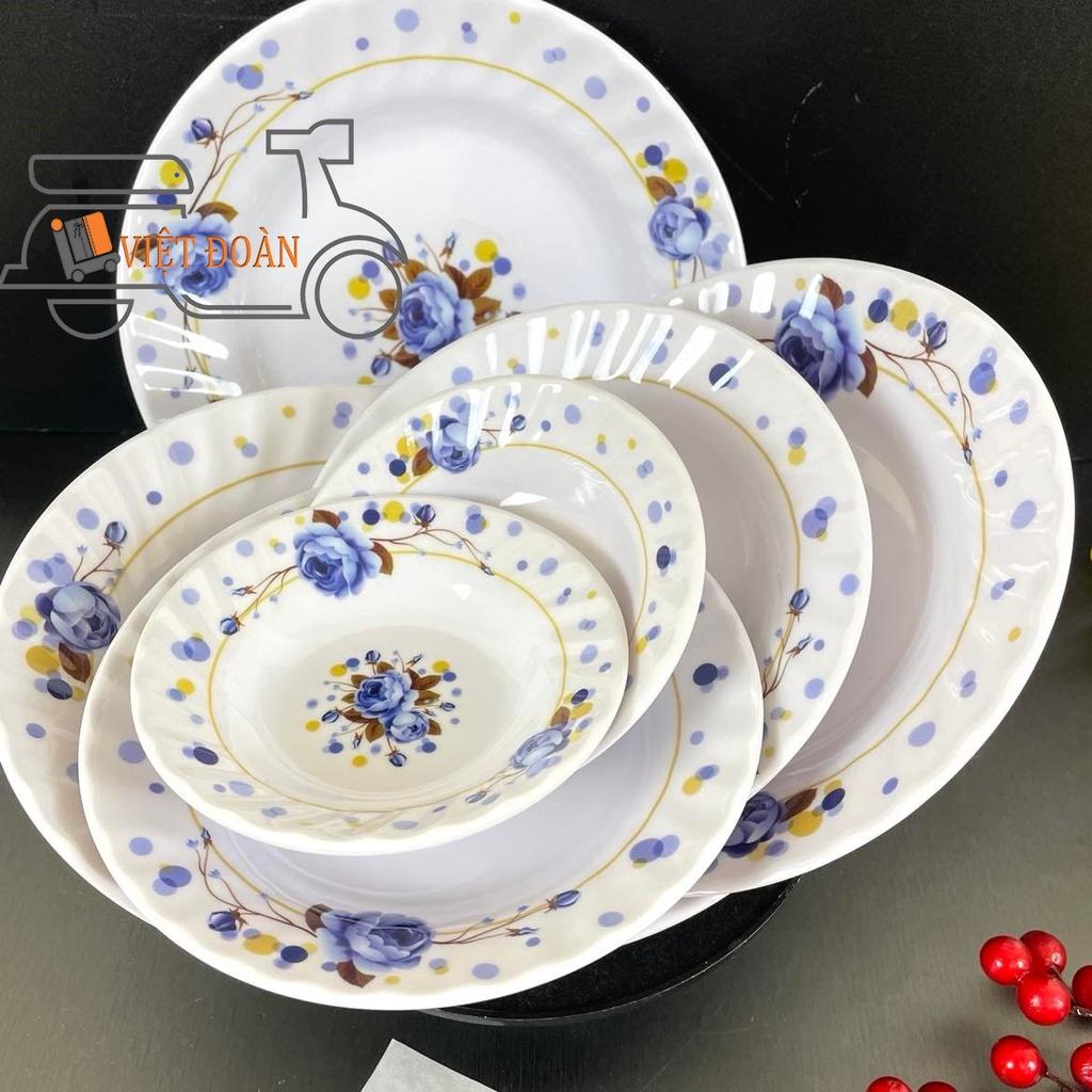Dĩa MECA SÂU LỒNG - HÀNG VIỆT NAM CHẤT LƯỢNG CAO, hoa văn sang trọng NHIỀU SIZE , MÀU XANH