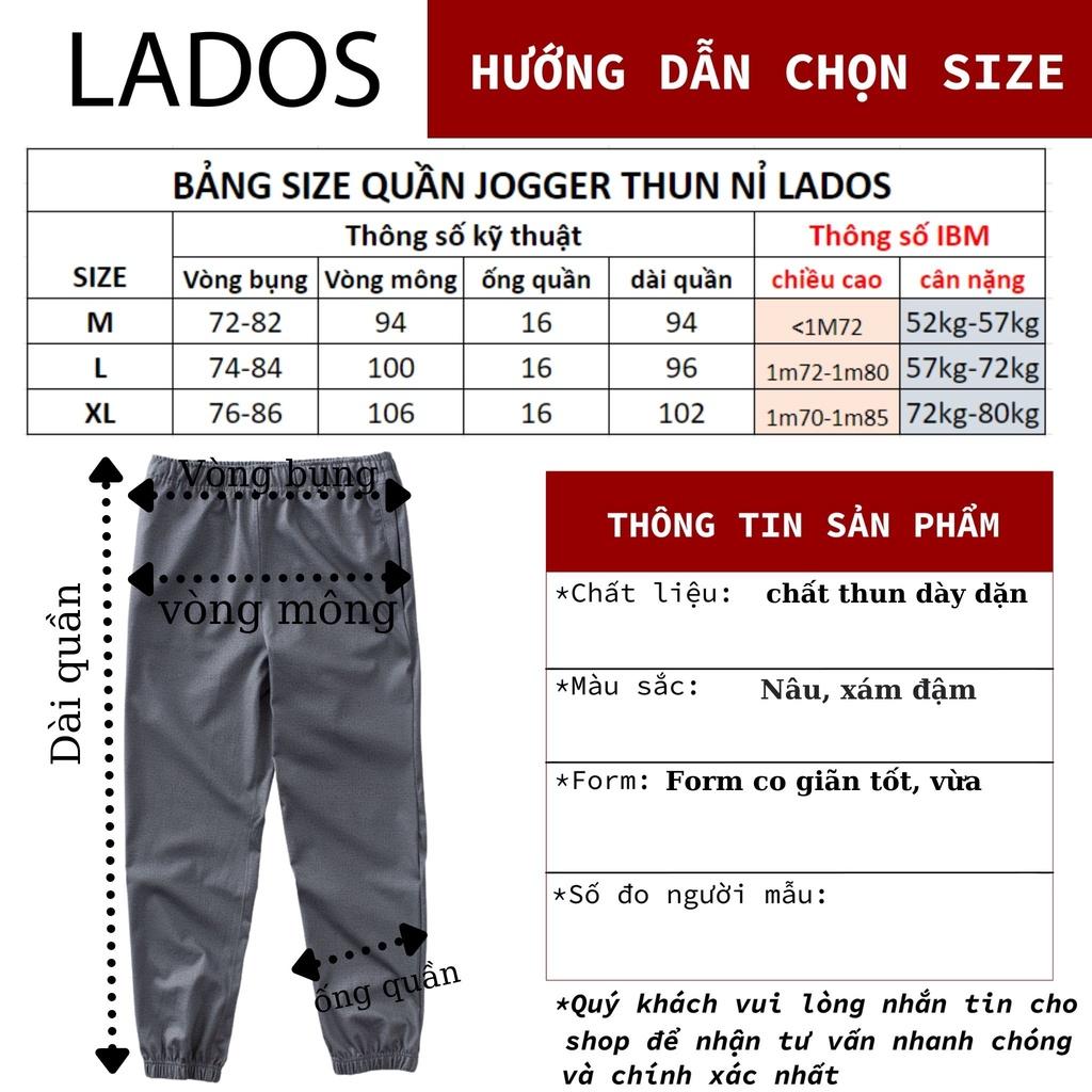 Quần Jogger Thun Dày Nam Lados 4058 - Chất vải dày, form unisex rộng rãi, thoải mái