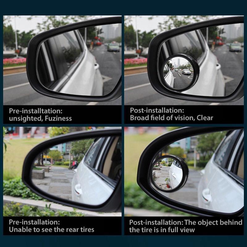 Bộ 2 gương chiếu hậu góc rộng 360 độ có thể điều chỉnh góc nhìn điểm mù cho xe hơi