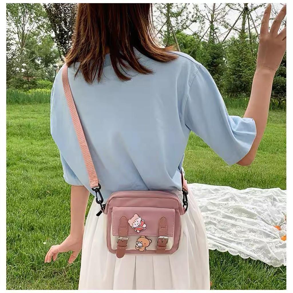 Túi tote vải canvas nữ đẹp đeo chéo đi học nhỏ gọn cute dễ thương giá rẻ TV08