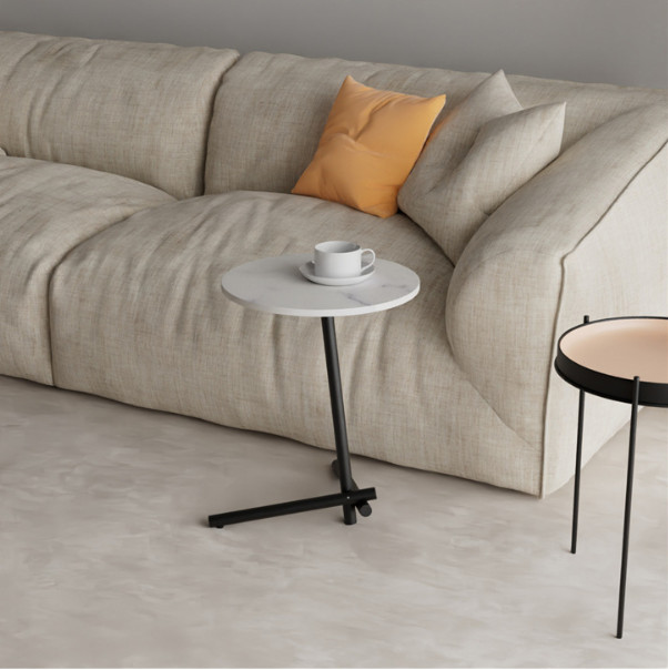 Táp Trà Cafe, Bàn Trà Uống Nước, Bàn Trà Sofa Mặt Đá Ceramic Cao Cấp BH 12 Tháng KT D40X50Cm