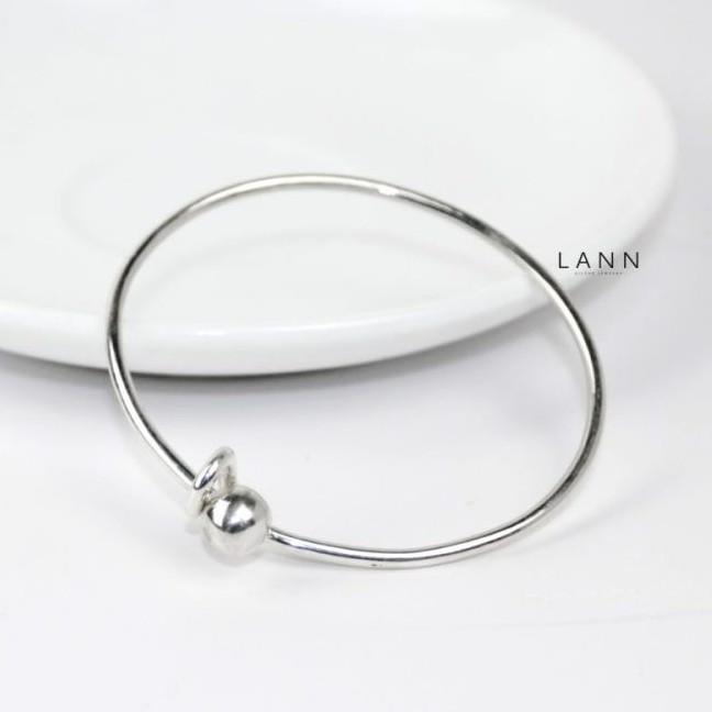 Kiềng thân đặc mở chốt đầu tròn S925 LANN