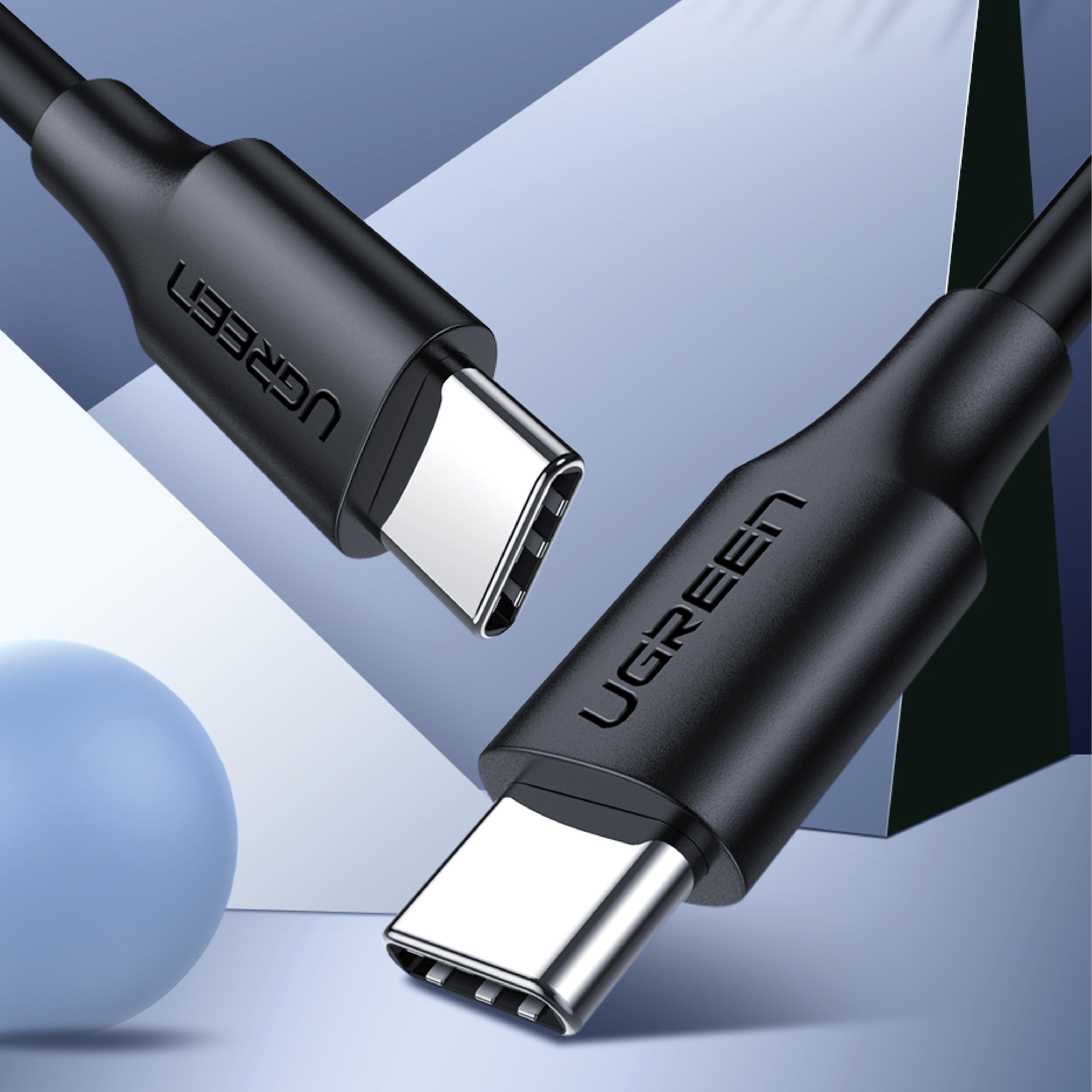 Cáp sạc nhanh USB Type C (1 đầu USB, 1 đầu USB Type-C) dòng tối đa 3A, độ dài từ 0.25-2m UGREEN US287 - Hàng chính hãng
