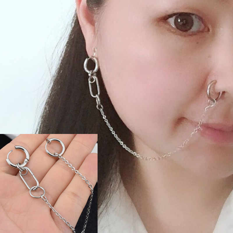 Bông tai giả tích hợp đeo tai- cánh mũi đẹp độc lạ