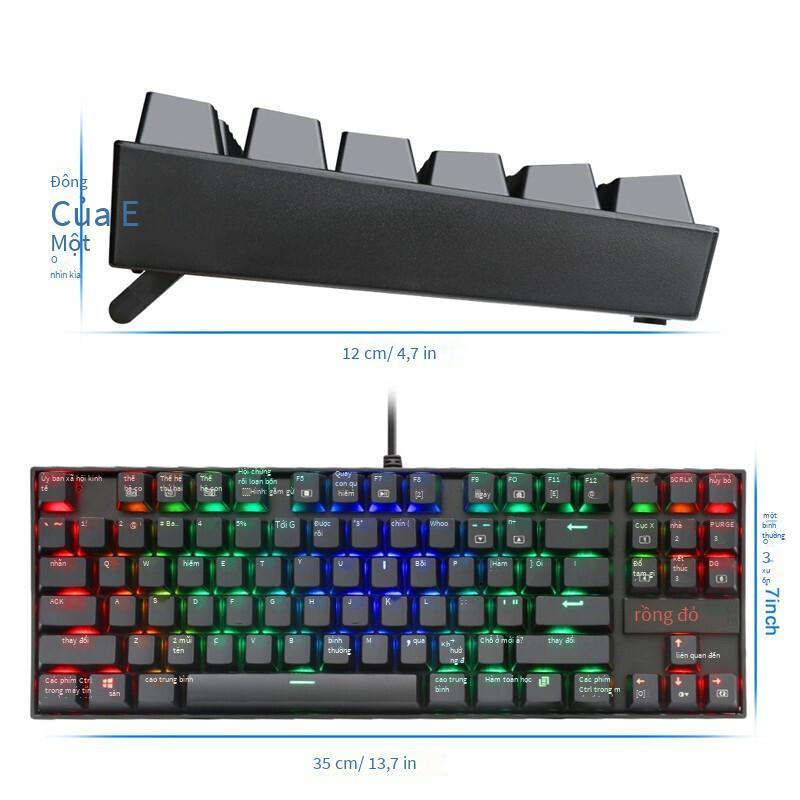 Giá thấp nhất Redragon Red Dragon K552RGB dạ quang chơi game bàn phím cơ 87 phím bán hàng thương mại điện tử trục xanh