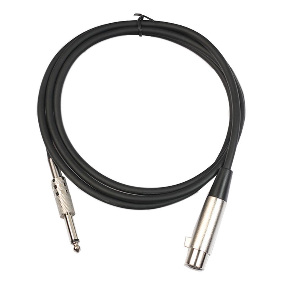 2 Pieces XLR Male 3 Pin to 1/4'' 6.35mm Mono Microphone Cable for Professional Stage, DJ, Pro, Studio Cable 1m