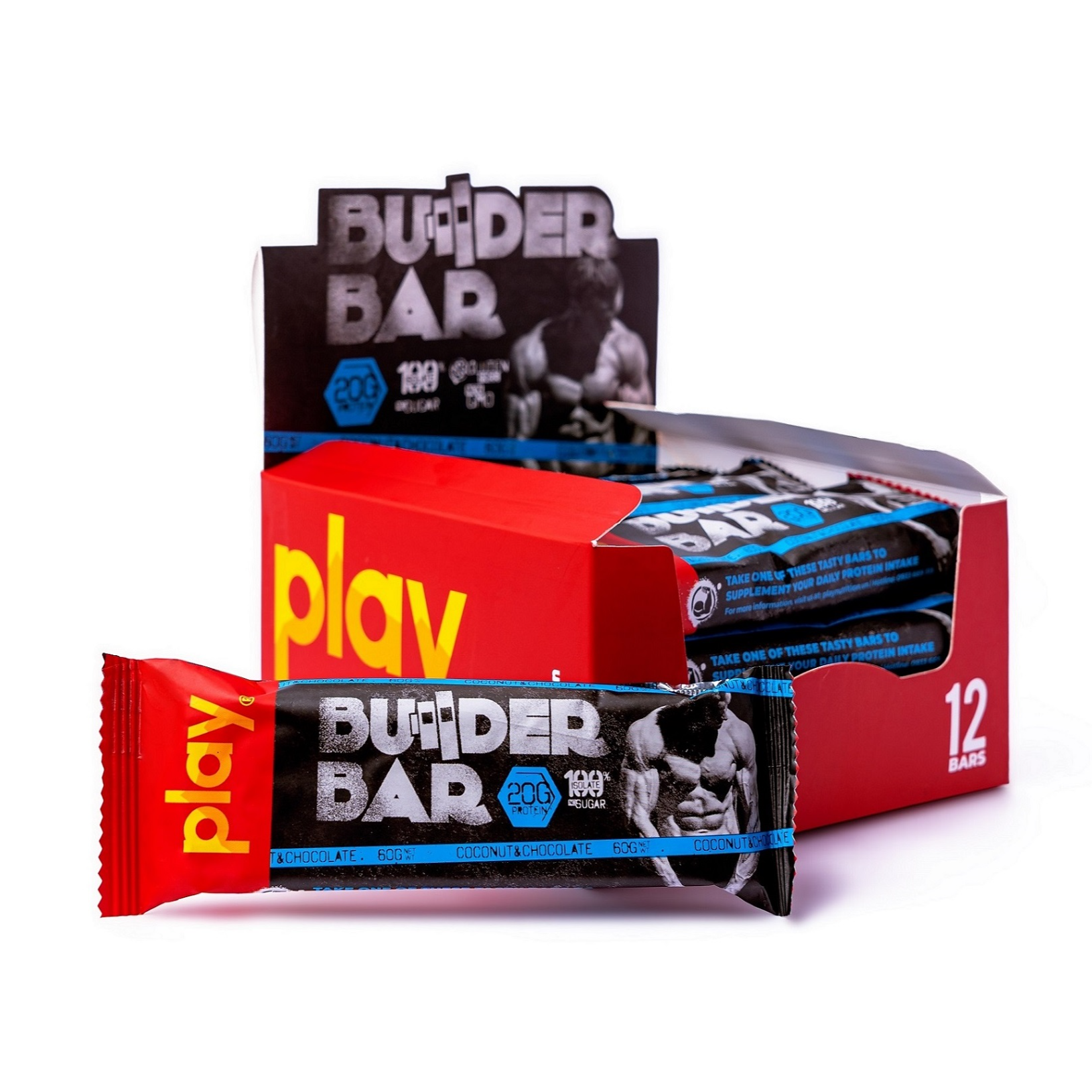 Hộp 12 Thanh Protein Builder PLAY Vị Dừa Chocolate