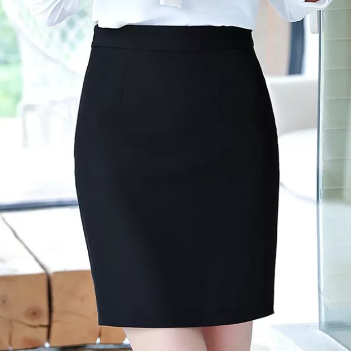 Chân váy bút chì ôm body màu đen dáng ngắn độ dài 42cm thời trang công sở nữ