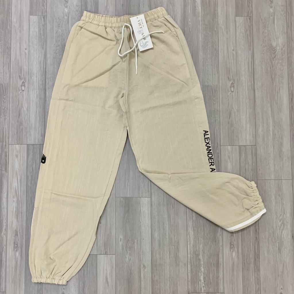 Quần Thể Thao Nữ Jogger Bo Gấu Chất Đũi Xước Đẹp, Đủ Size