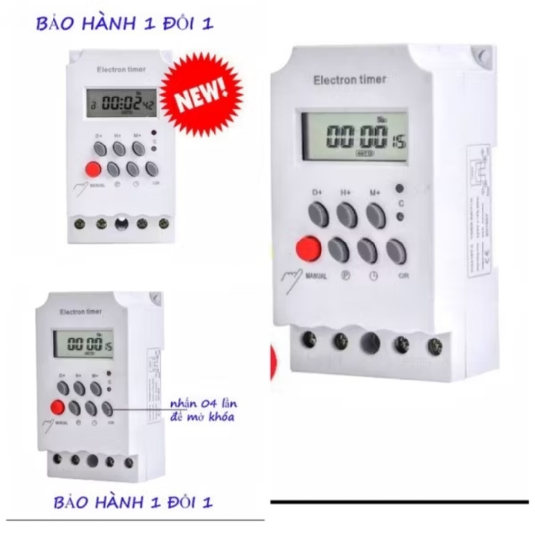 1 BỘ HẸN GIỜ TỰ ĐỘNG BẬT TẮT CÁC THIẾT BỊ ĐIỆN NHƯ MÁY BƠM NƯỚC BÓNG ĐÈN