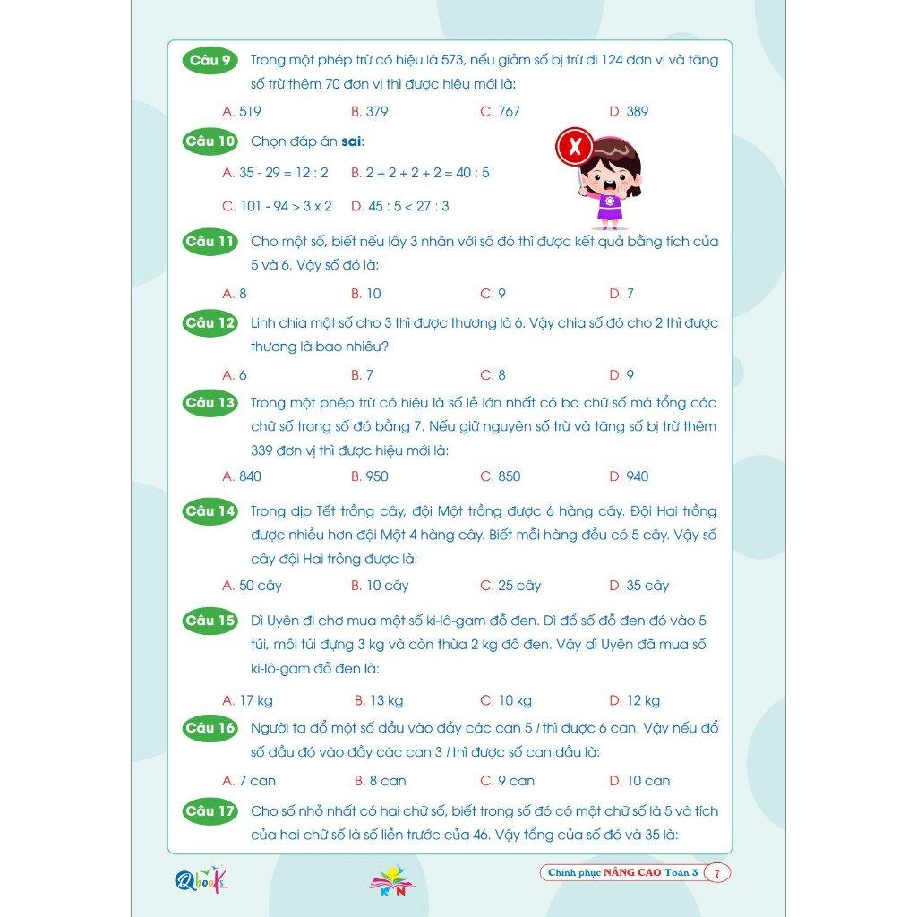 Chinh Phục Nâng Cao Toán Lớp 3 - Kết Nối Tri Thức Với Cuộc Sống - Cả năm ( 1 Cuốn ) - Bản Quyền