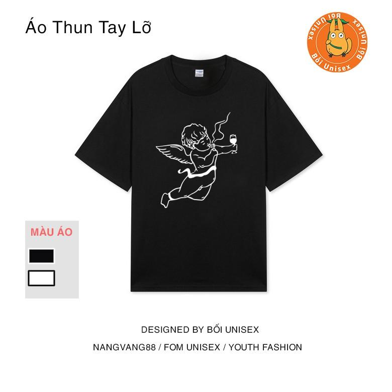 Áo Thun Tay Lỡ Thiên Thần Sa Ngã Bối Unisex