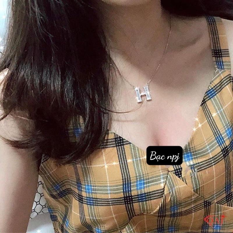 Dây chuyền chữ , Vòng cổ liền mặt chữ Cái Bạc Ta - Bạc Npj