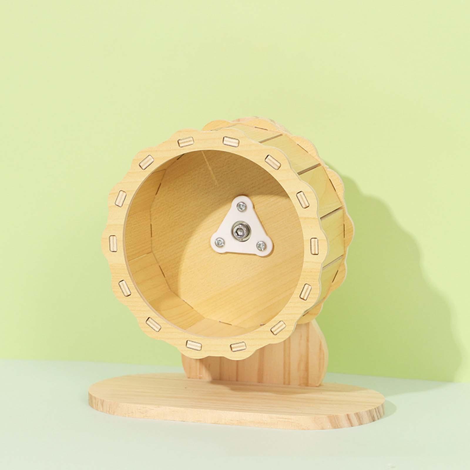 Hamster Wooden Running Wheel Adjustable Guinea Pig Kitten Exercise Wheel Toy