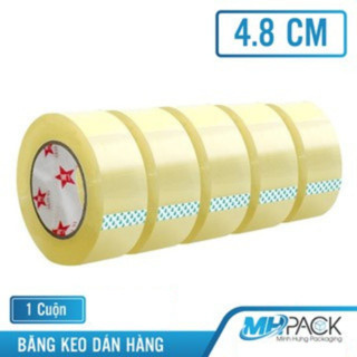 Băng keo khổ 4.8cm dài 100 yard băng dính dán thùng lõi mỏng