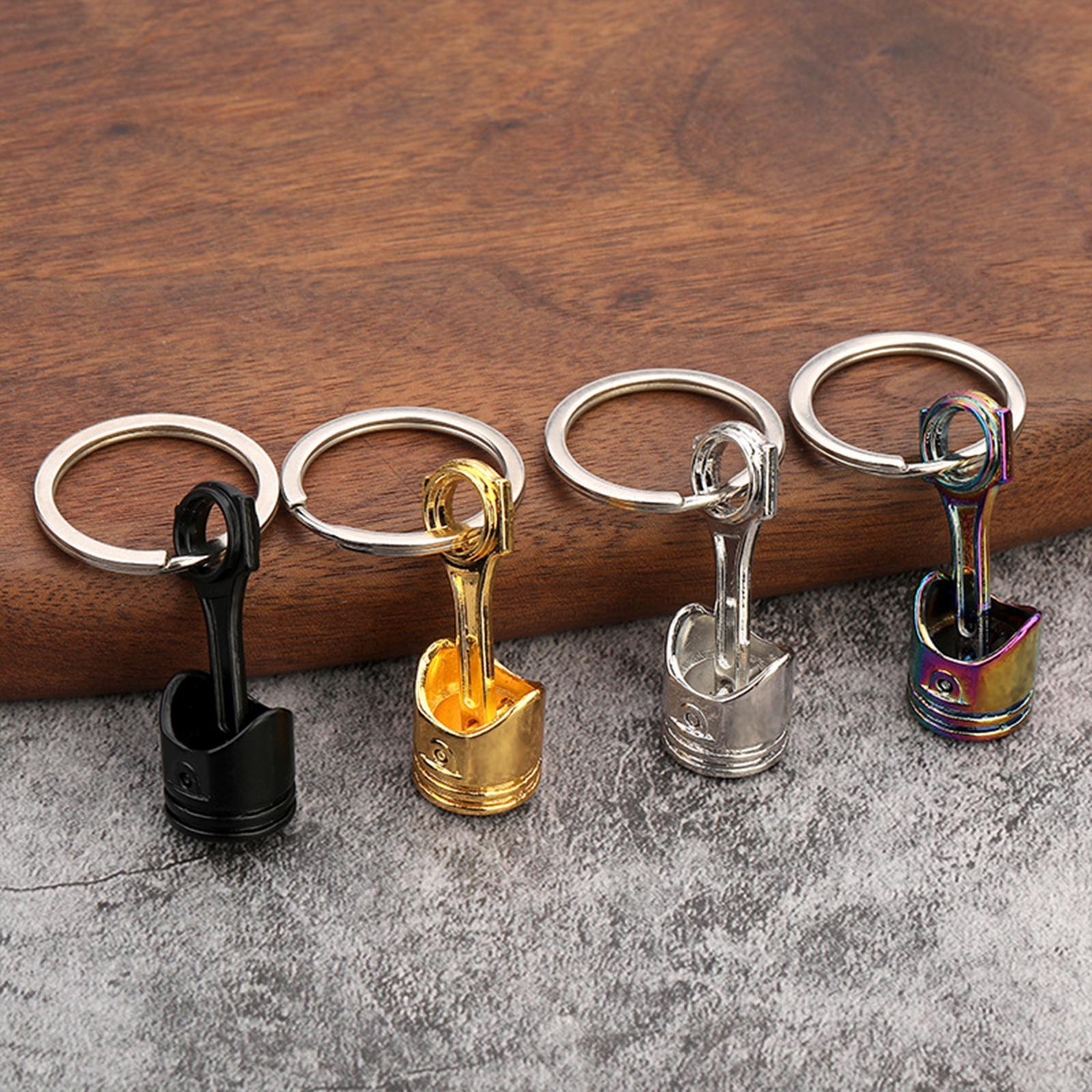 Car Engine Piston Style Keychain Keyring Auto Car Parts Key Chain Rings Zinc Alloy Car Keychain for Phone, Handbag, Purse