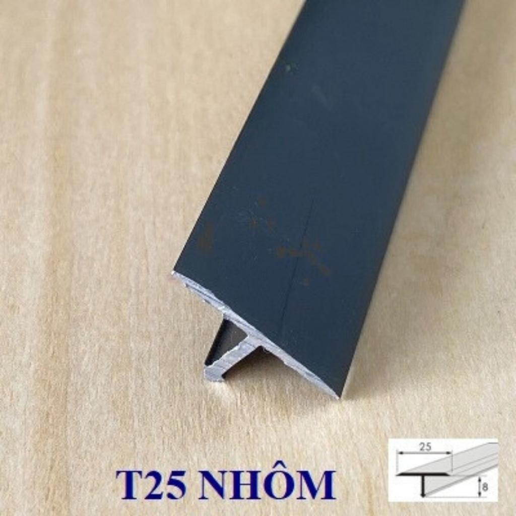Nẹp nhôm T25 trơn,nẹp sàn gỗ, nẹp PVC, nẹp chữ T nhôm trang Trí,thanh dài 2m7, dễ thi công hàng dày 1li