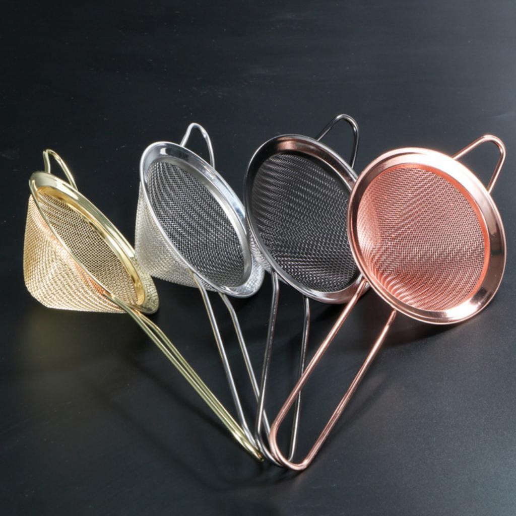3x Fine Mesh Wine Cocktail Strainers with Long Handle Bar Bartender Tool