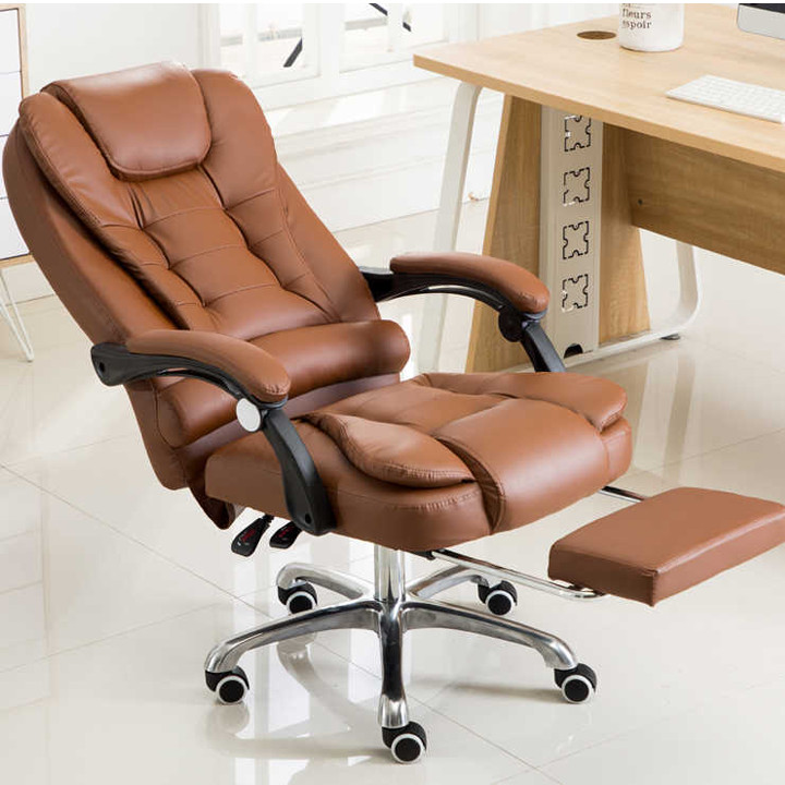 Ghế Xoay Văn Phòng Chân Sắt, Da PU, Đệm Êm Ái Và Có Massage Lưng Giúp Bạn Thư Giãn Sau Những Giờ Làm Việc Căng Thẳng