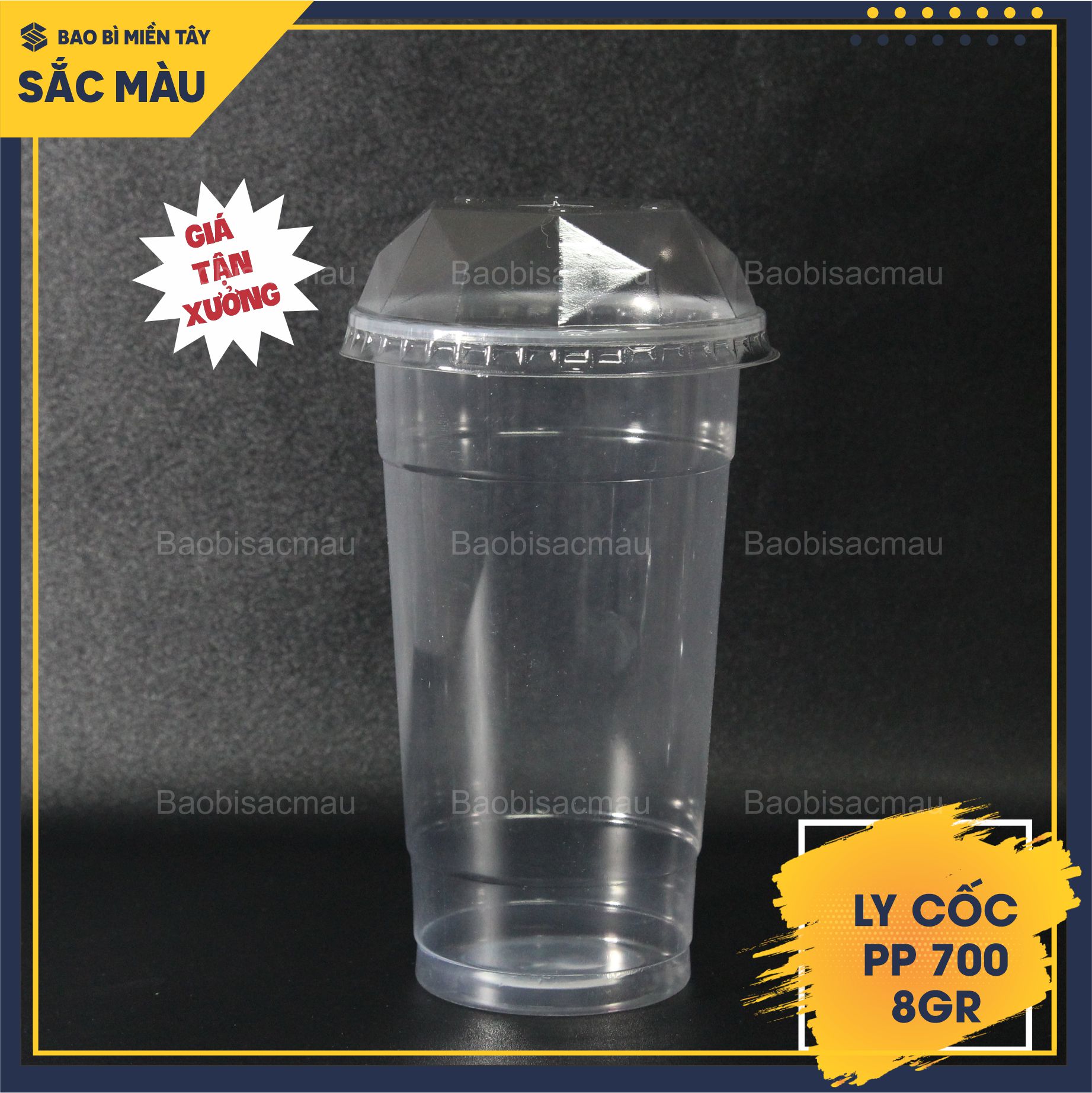 Sỉ 50 cốc nhựa/ ly nhựa PP 700ml kèm nắp