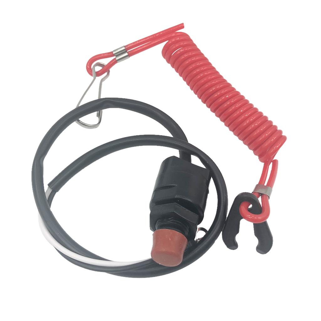 Alloy 2-Stroke/4-Stroke Outboard Kill Stop Switch with Safety Tether Cord