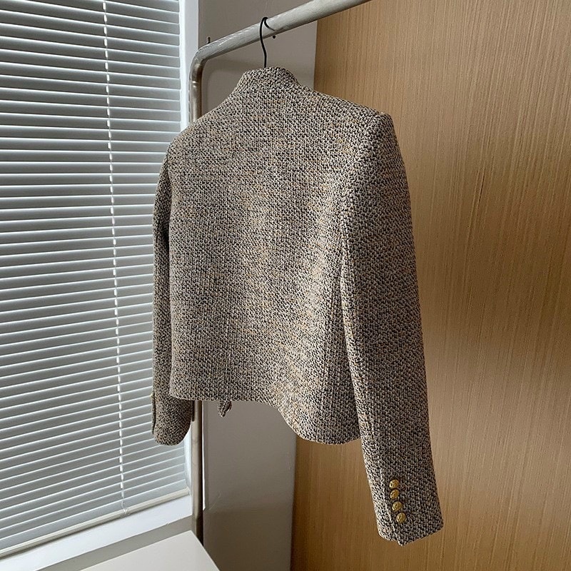 ÁO KHOÁC DẠ BLAZER FORM NGẮN PHỐI NÚT CAO CẤP