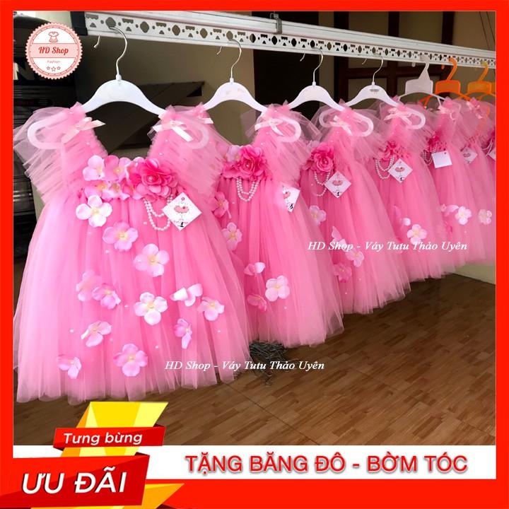 Đầm bé gái ️FREESHIP️ Đầm công chúa Cánh tiên hồng phấn hoa hồng tú cầu cho bé gái