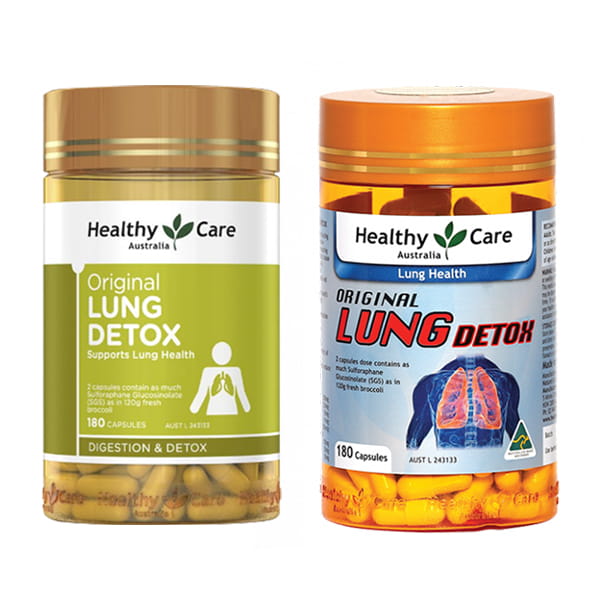 Viên uống bổ phổi  Healthy Care Original Lung Detox chính hãng Úc giúp thanh lọc phổi, làm sạch đường hô hấp, ngăn ngừa bệnh lý ở phổi