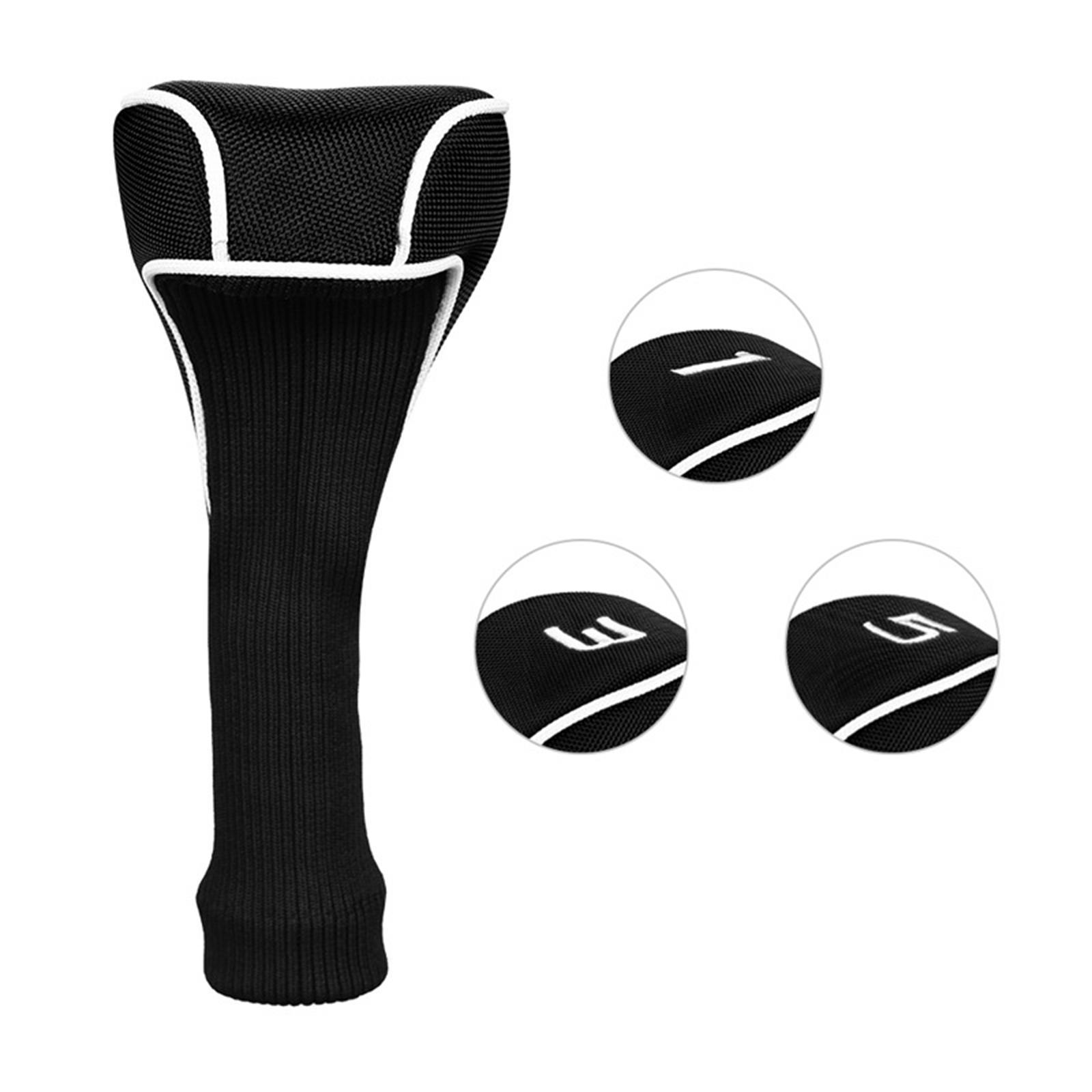 3Pcs/Set Golf Club Head Covers Driver 1 3 5 Fairway Woods Headcover with Tags Long Neck