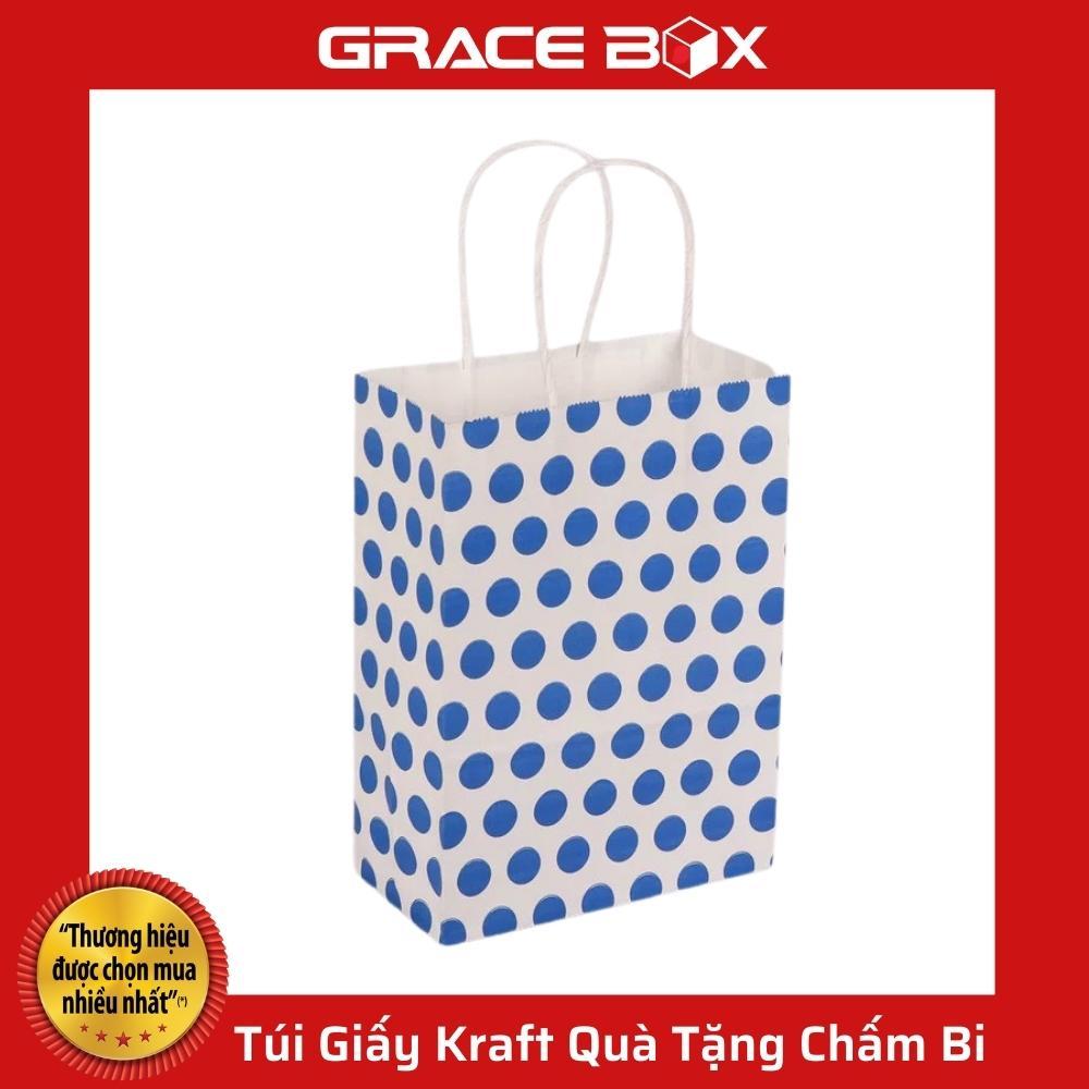 Túi Quà Tặng Giấy Kraft Chấm Bi Xinh Xắn