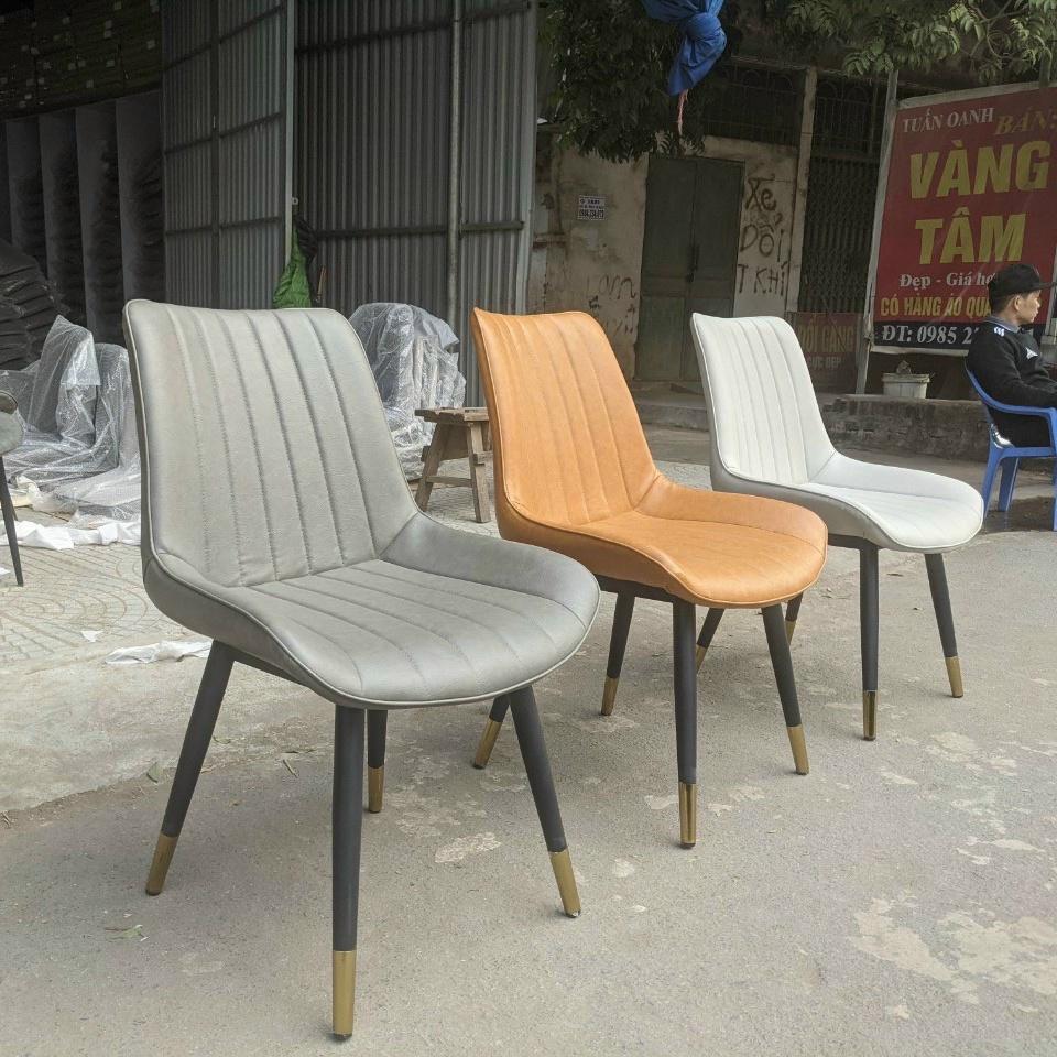 Bàn ăn 6 ghế, 4 ghế - Bàn ăn mặt đá phiến chân x cong kết hợp ghế Loft