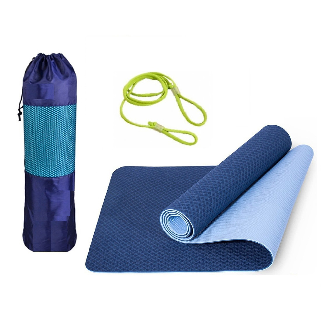 Thảm Tập YoGa TPE Dày 6mm Gym miDoctor + Bao Thảm Tập Yoga + Dây Thảm Tập Yoga (Túi, Dây Giao Màu Ngẫu Nhiên)