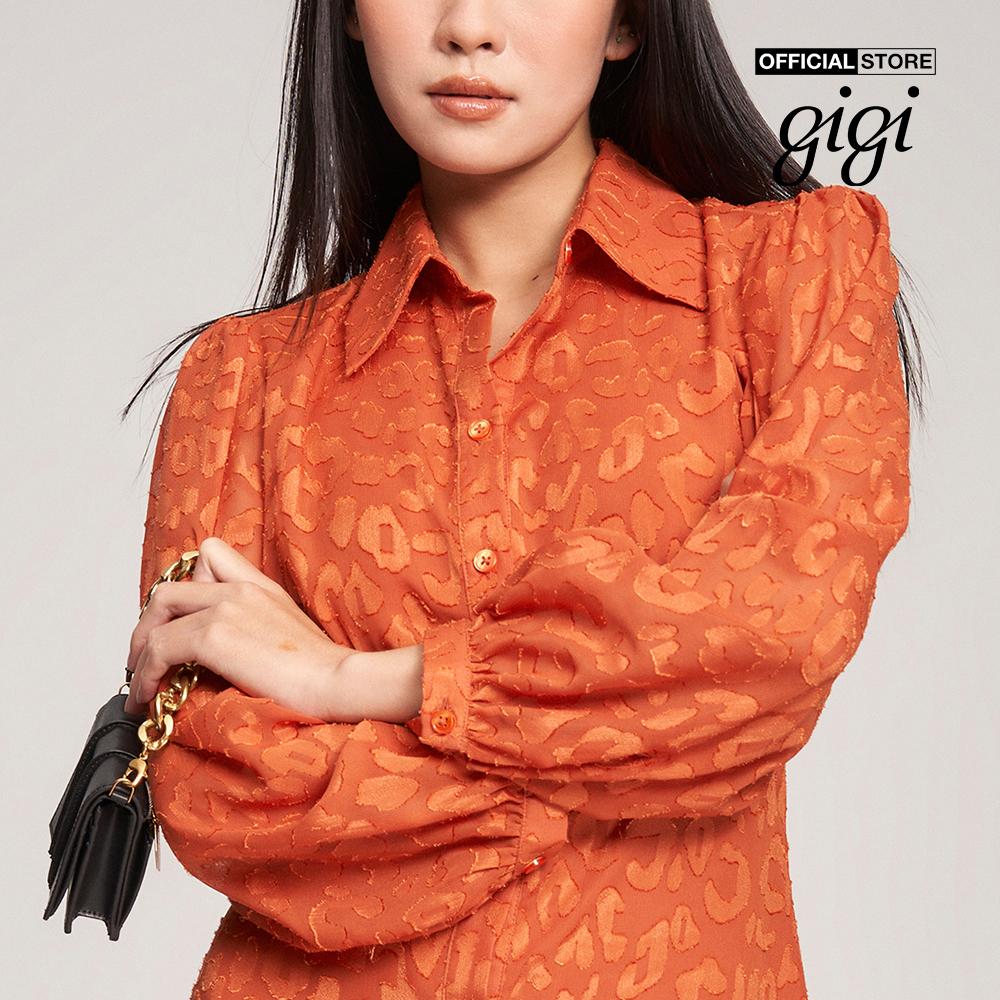 GIGI - Đầm mini cổ bẻ tay dài phối nút cài hiện đại G2101D223123