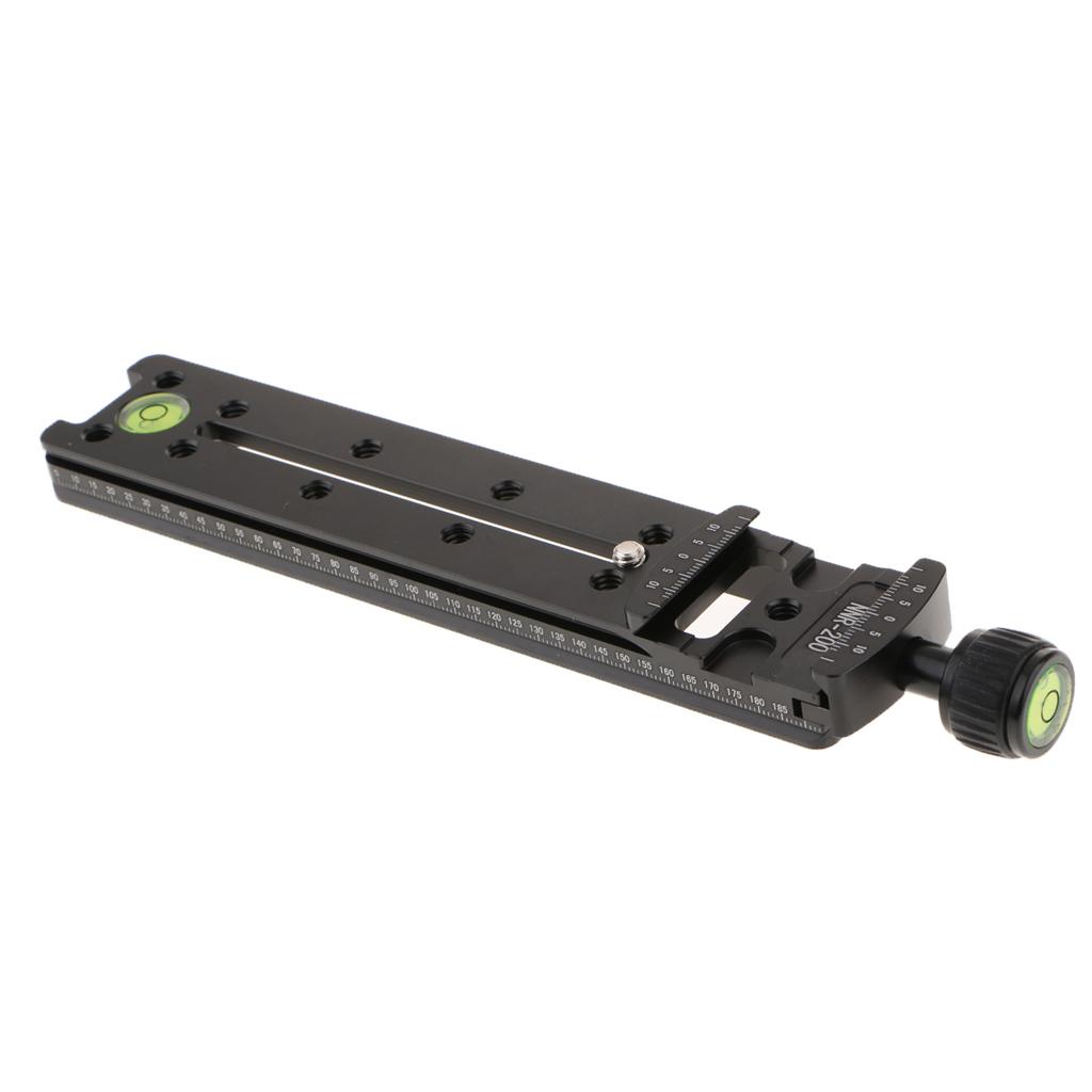 200mm Multifunction Long Sliding Dual Dovetail Rail Nodal Slide Plate Quick Release Clamp,Adapter for Camera Macro Photography
