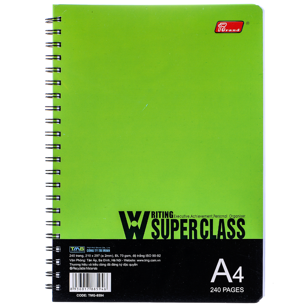 Sổ Lò Xo A4 240 Trang Bìa Giấy-8594