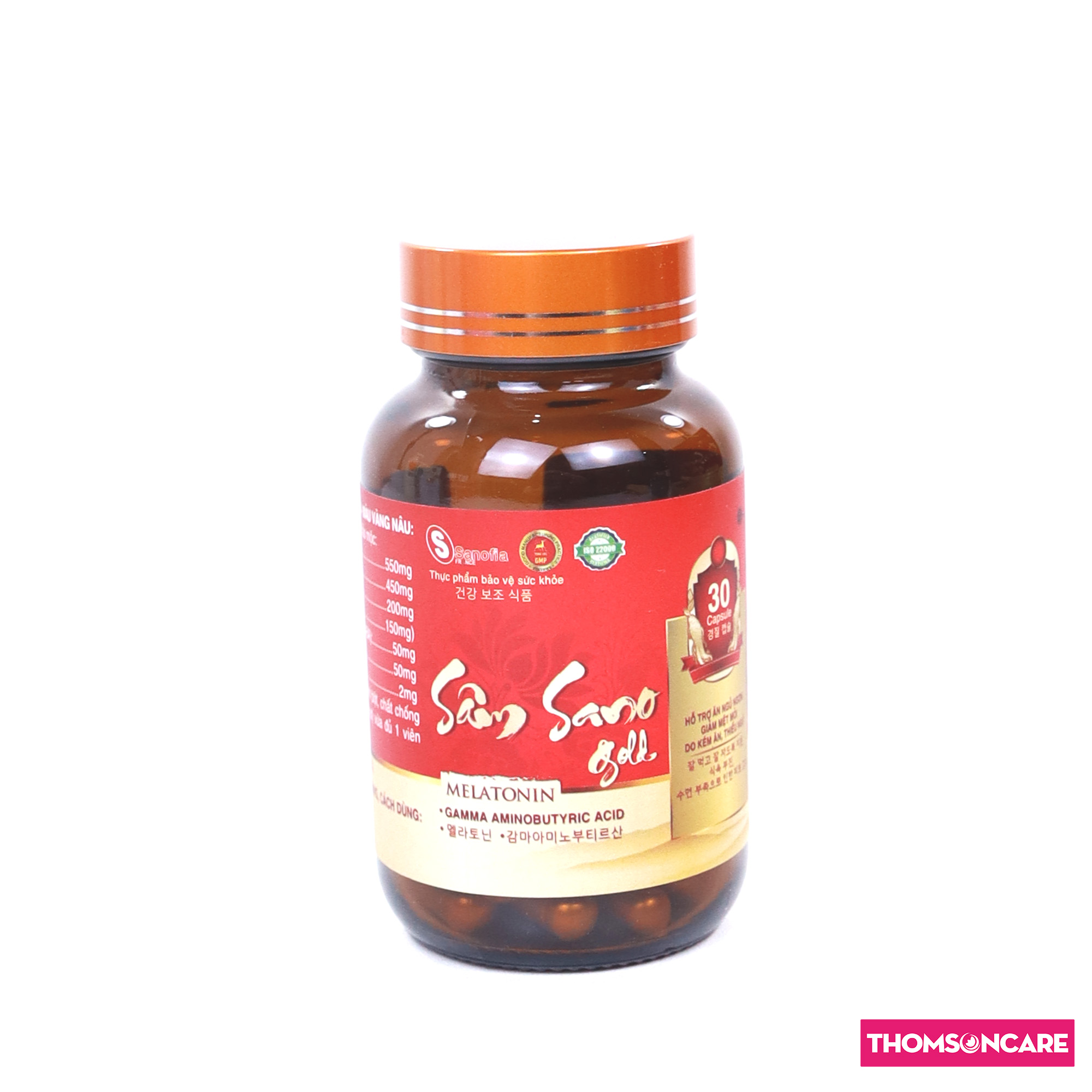 Viên ăn ngon Sâm Sano Gold Sanofia, giúp ăn ngon miệng, ngủ sâu giấc, giảm mệt mỏi từ nhân sâm - Hộp 60 viên Thomsoncare