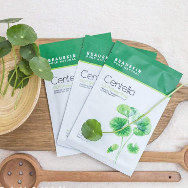 Hộp 5 mặt nạ Beauskin Centella Cica Sheet Mask Hàn Quốc 5x30ml tặng kèm móc khoá