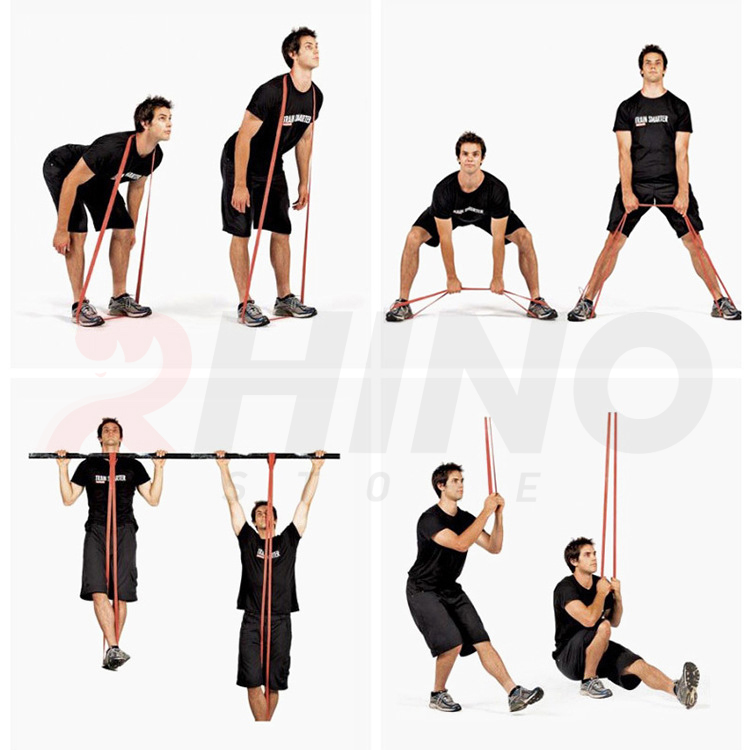 Dây kháng lực tập gym cao su tự nhiên Rhino R101 mức lực kéo phân theo từng màu, Resistance Elastic Bands dây đàn hồi, kháng lực power band tập gym, dây cao su hỗ trợ lên xà