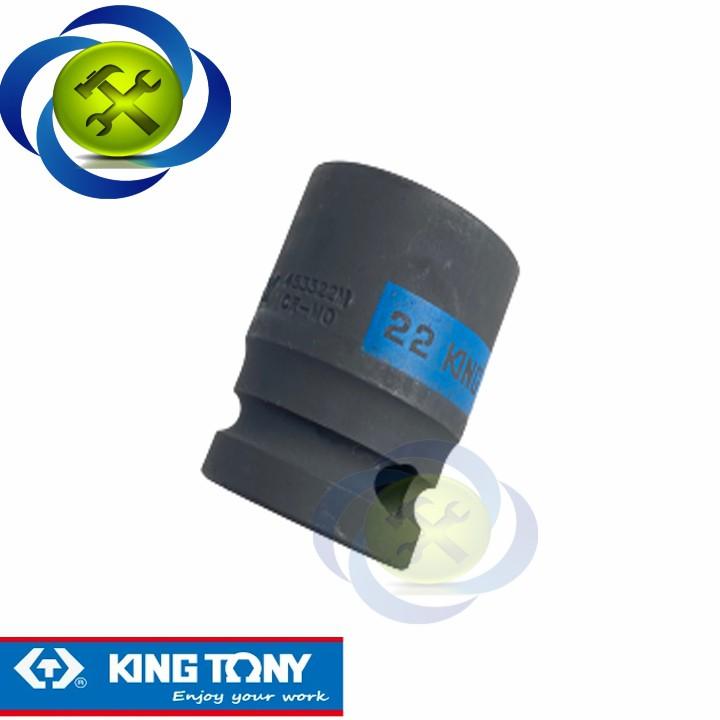 Tuýp đen ngắn Kingtony 453522M 22mm 1/2 6 cạnh