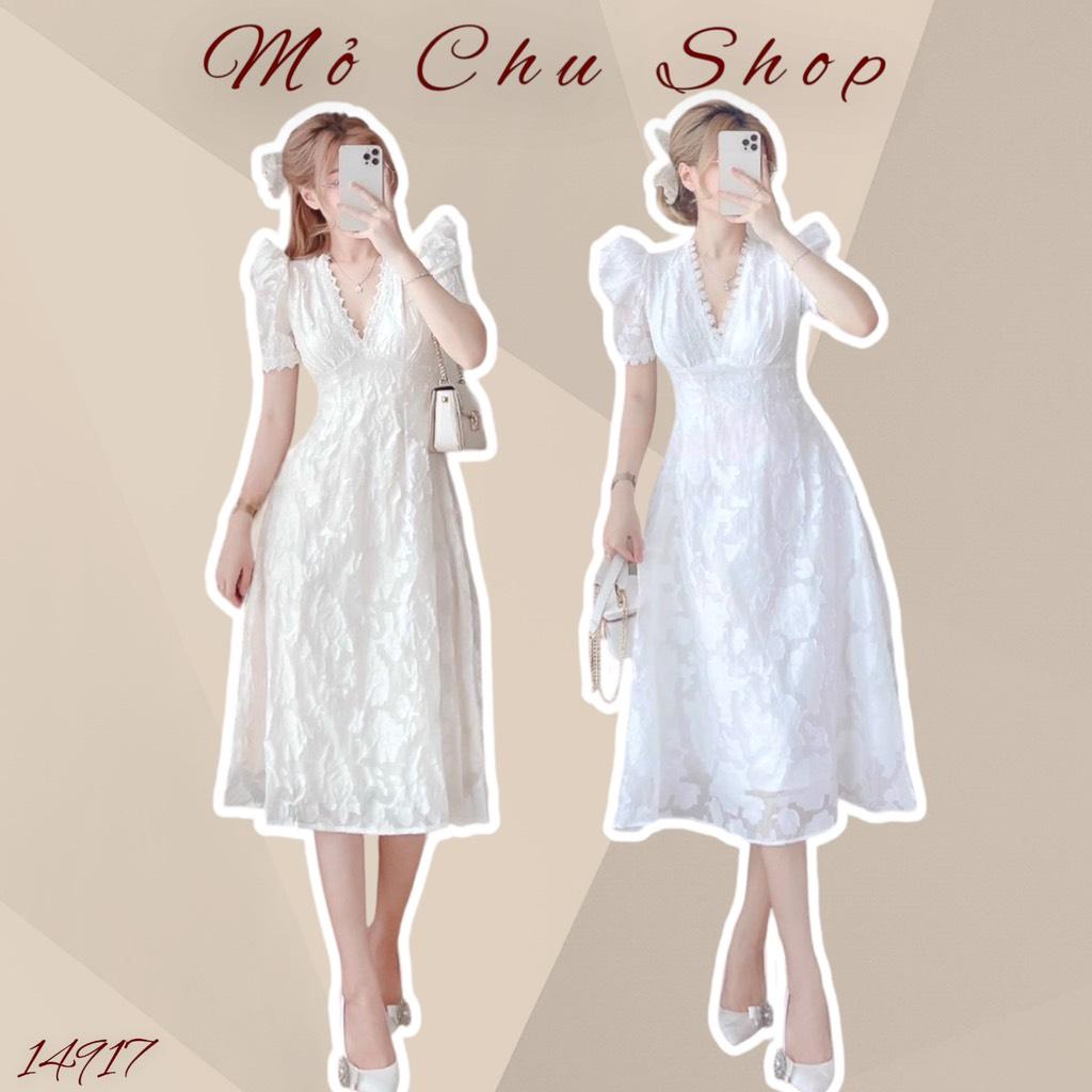ĐẦM MIDI REN NẸP VIỀN CỘT NƠ LƯNG
