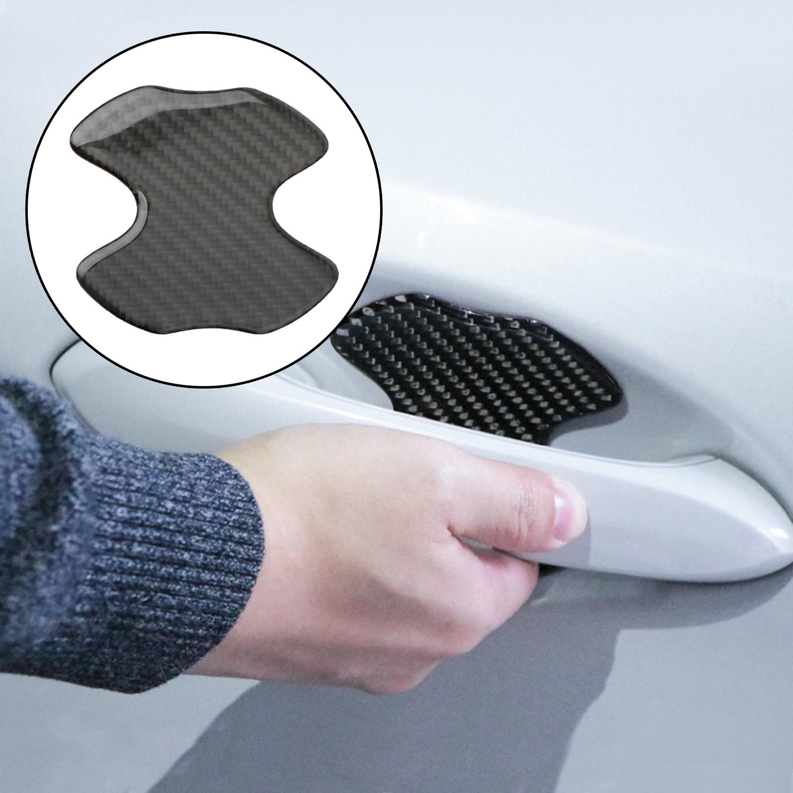 Carbon Fiber Car Door Handle Films Anti-Scratch Sticker Carbon Fiber Black