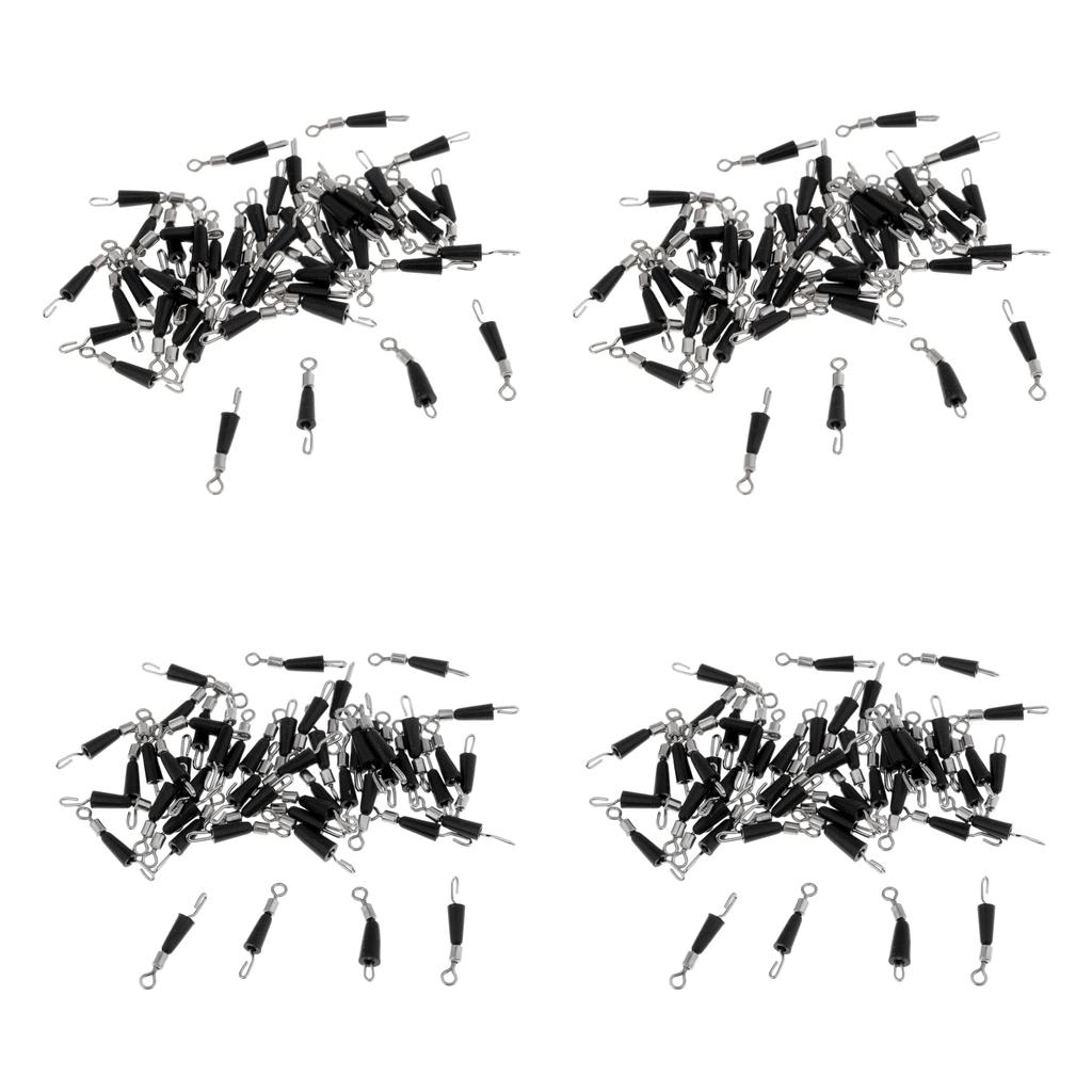 100x Metal M + 100x L Fishing Swivels Sub-line Hook Fast Link Clip Snap