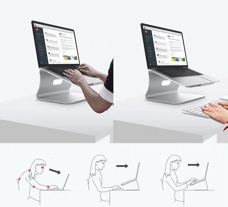 Đế nâng tản nhiệt hợp kim nhôm nguyên khối cho laptop Macbook Vu Studio - Hàng chính hãng