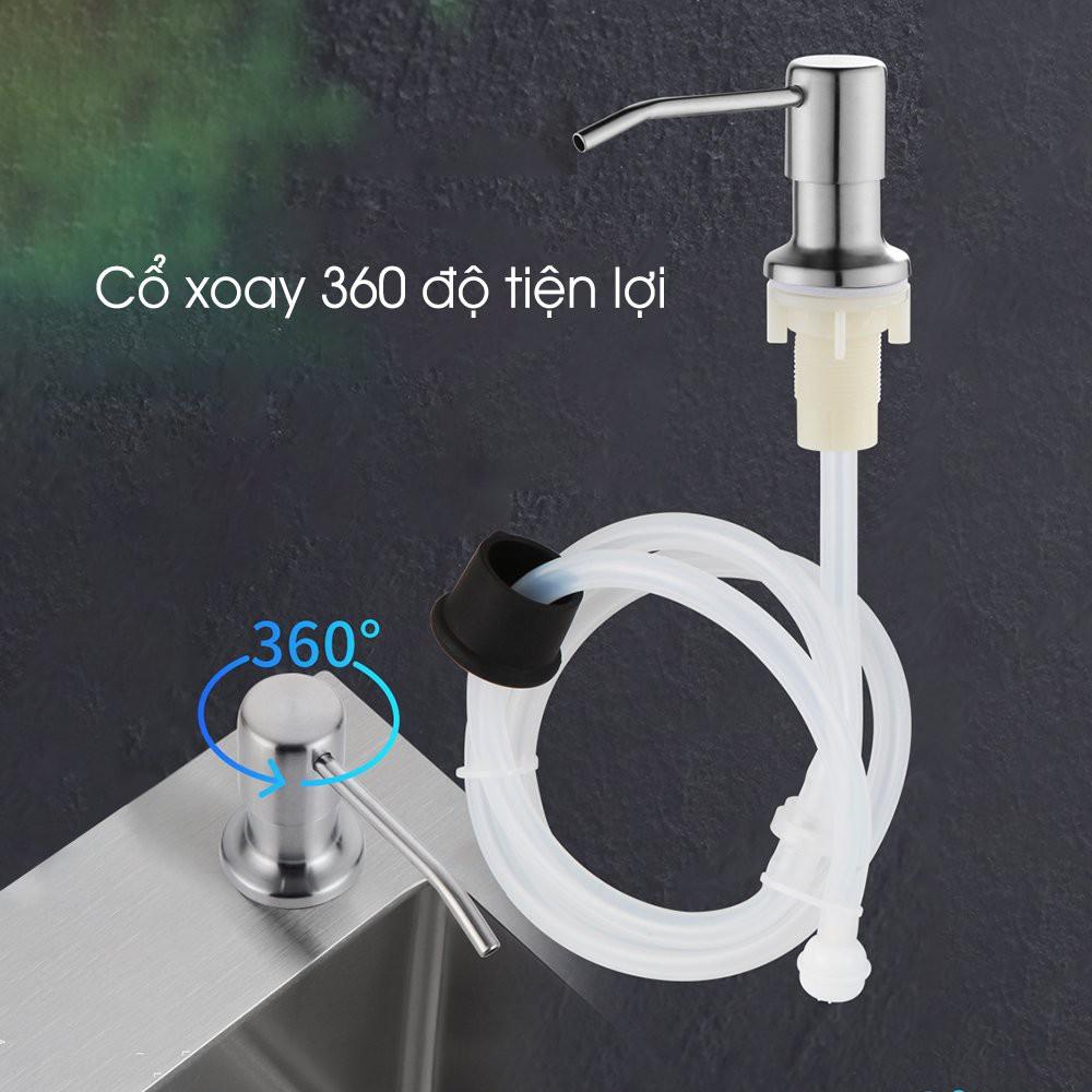 Bộ Vòi Bơm Dầu Rửa Bát, Vòi Xịt Nước Rửa Chén Inox 304 Gắn Chậu Tiện Lợi, Có Ống Dẫn Silicon Dài 1.2 Mét - GD392