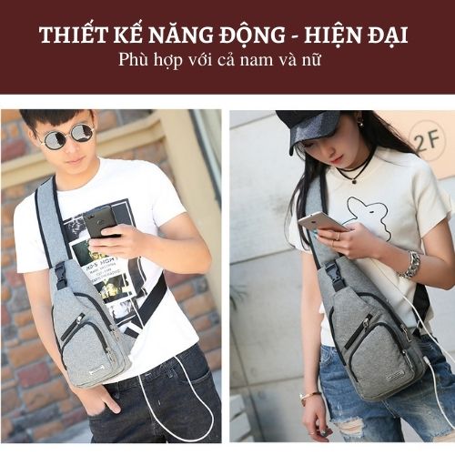 Túi đeo chéo nam nữ thời trang phong cách Hàn Quốc